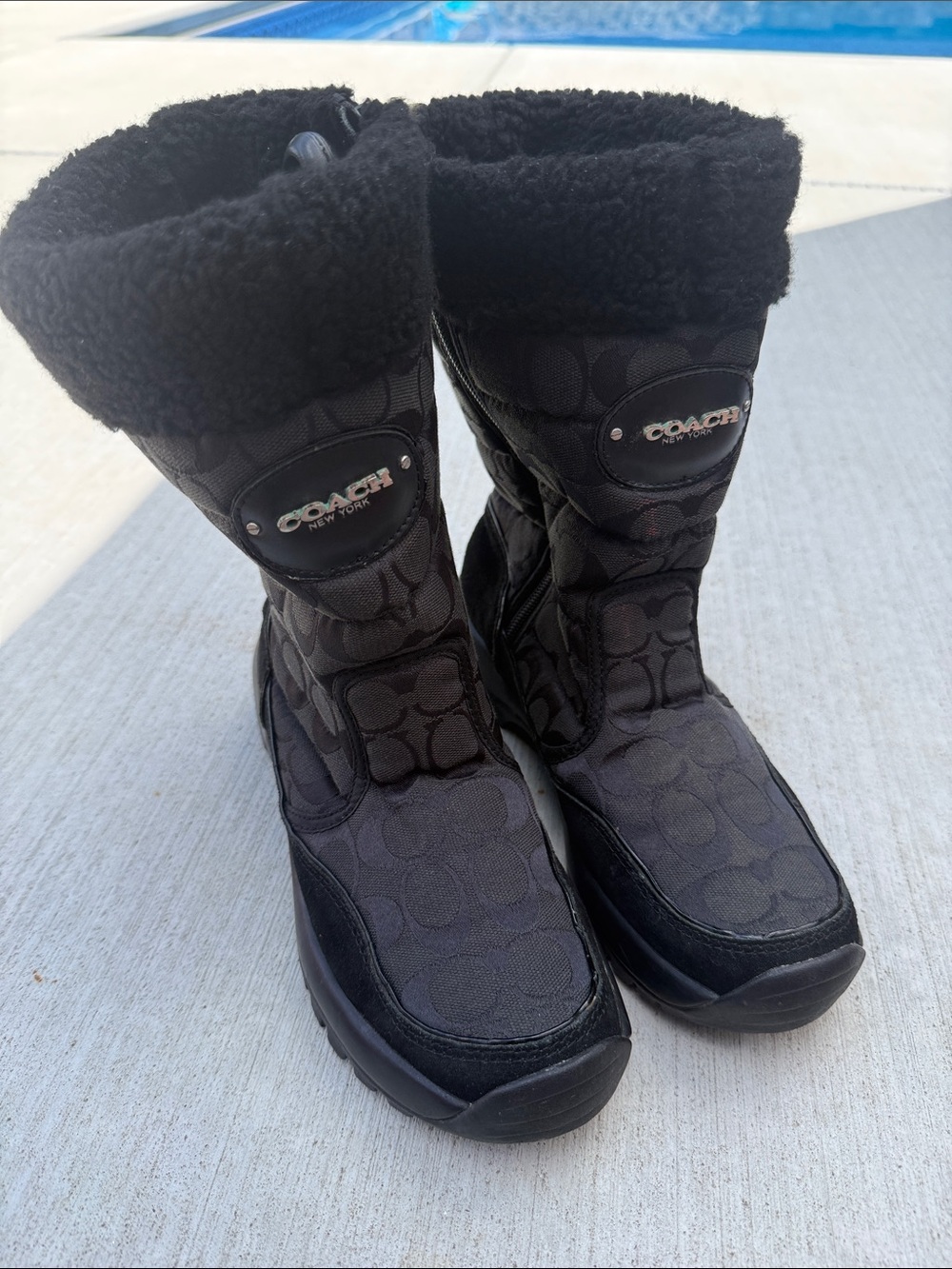 Coach Sonya Winter Snow Boots Black Side Zip Women’s US 8 - Picture 12 of 12